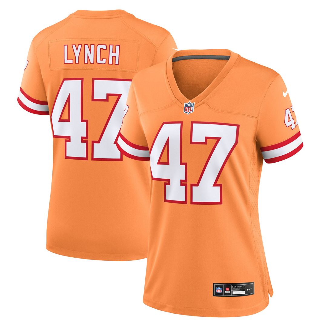 John Lynch Tampa Bay Buccaneers Nike Women's Throwback Game Jersey - Orange Official NFL Team Apparel Football Fan Gear