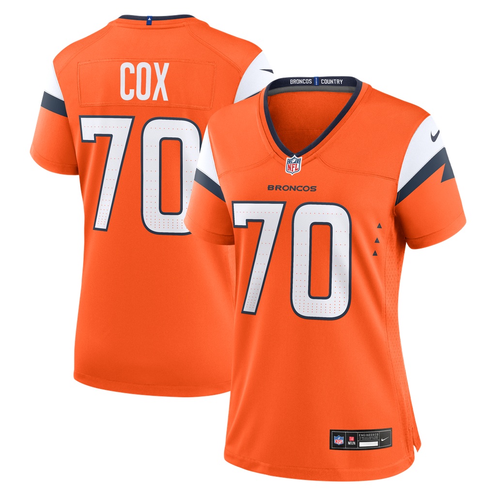 Marques Cox Denver Broncos Nike Women's Team Game Jersey - Orange Official NFL Team Apparel Football Fan Gear