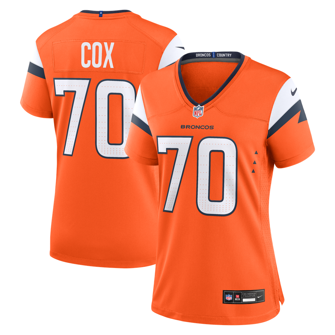 Marques Cox Denver Broncos Nike Women's Team Game Jersey - Orange Official NFL Team Apparel Football Fan Gear