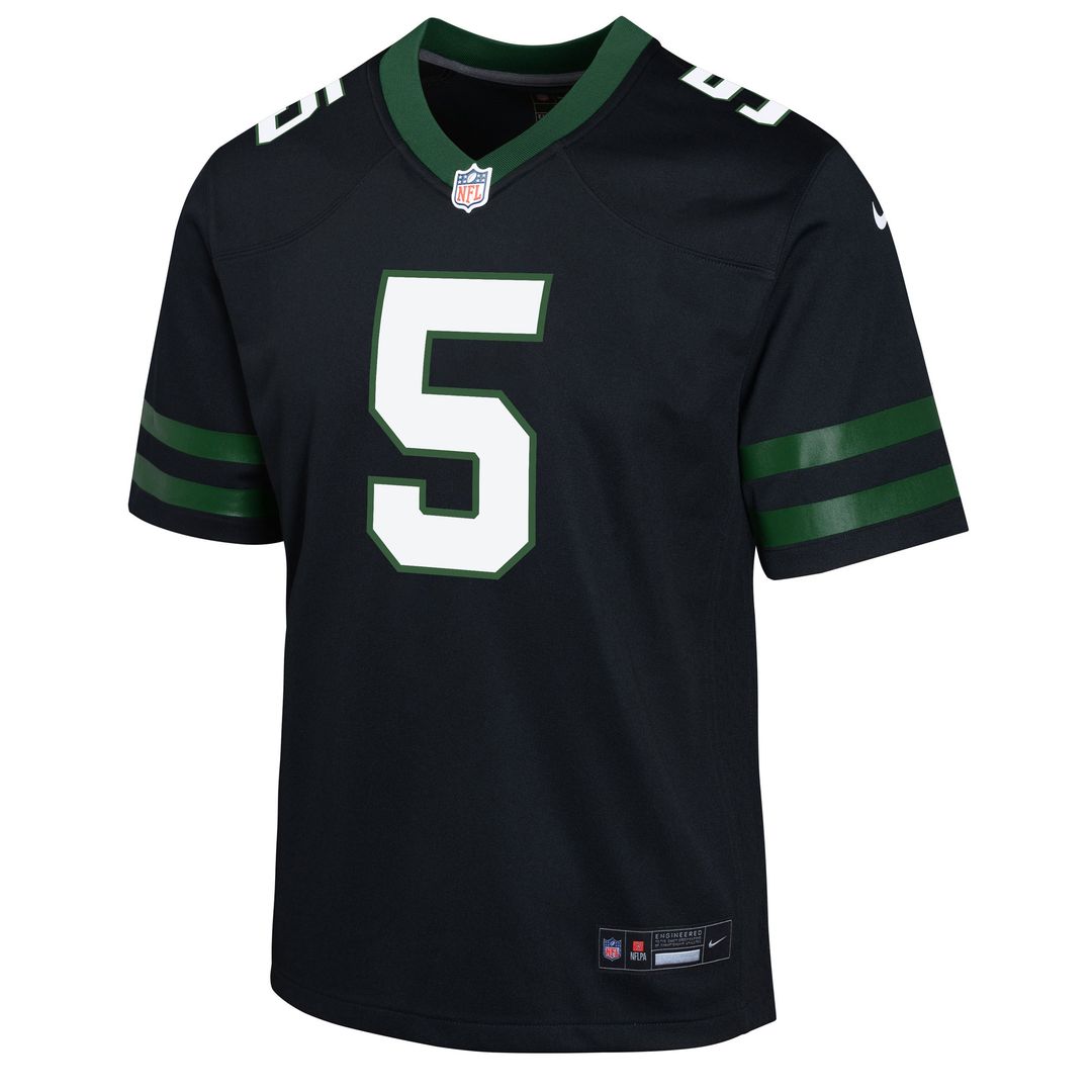 Garrett Wilson New York Jets Nike Youth Game Jersey - Black Official NFL Team Apparel Football Fan Gear
