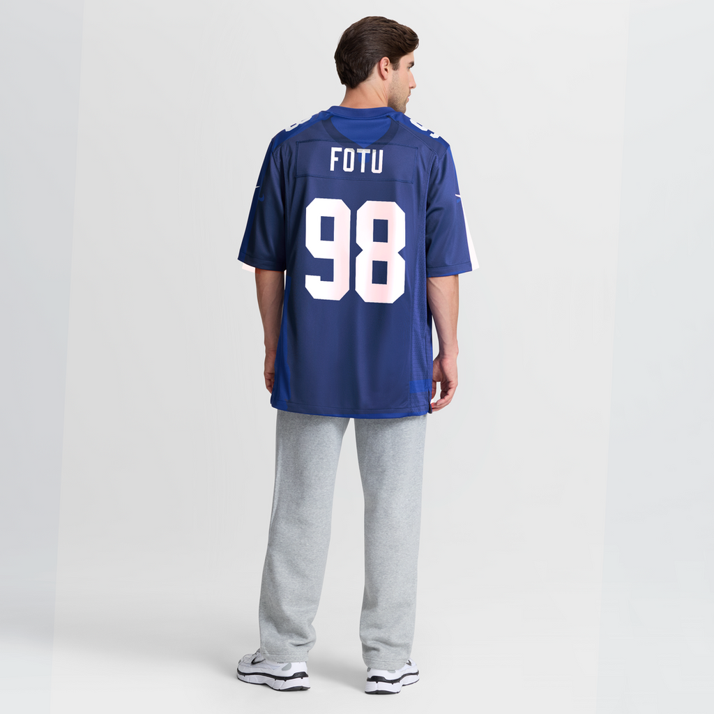 Leki Fotu New York Giants Nike Team Game Jersey - Royal Official NFL Team Apparel Football Fan Gear