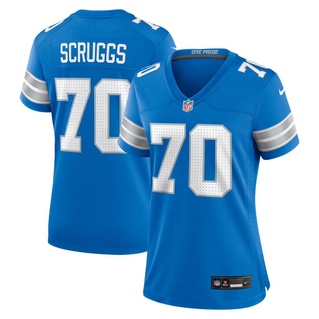 Juice Scruggs Detroit Lions Nike Women's Team Game Jersey - Blue Official NFL Team Apparel Football Fan Gear