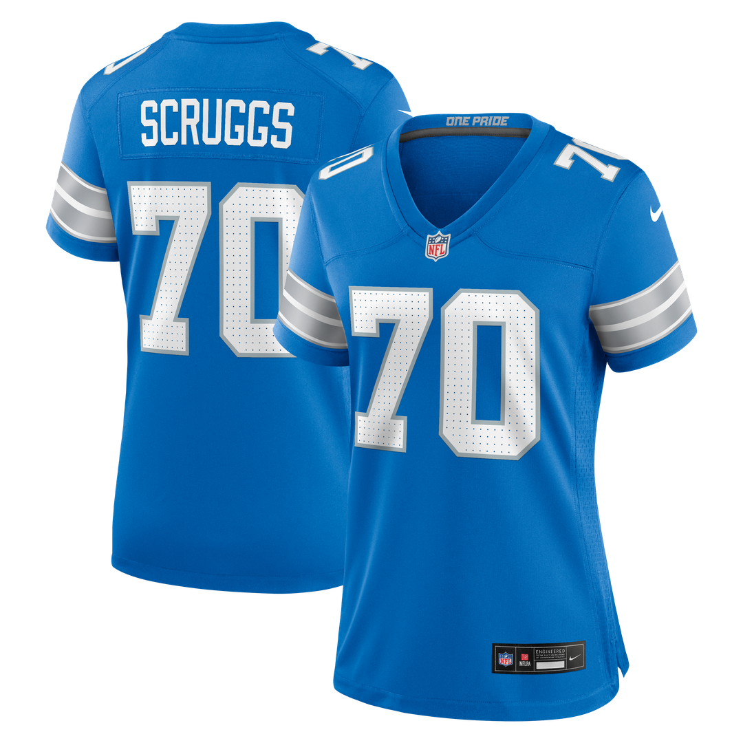 Juice Scruggs Detroit Lions Nike Women's Team Game Jersey - Blue Official NFL Team Apparel Football Fan Gear