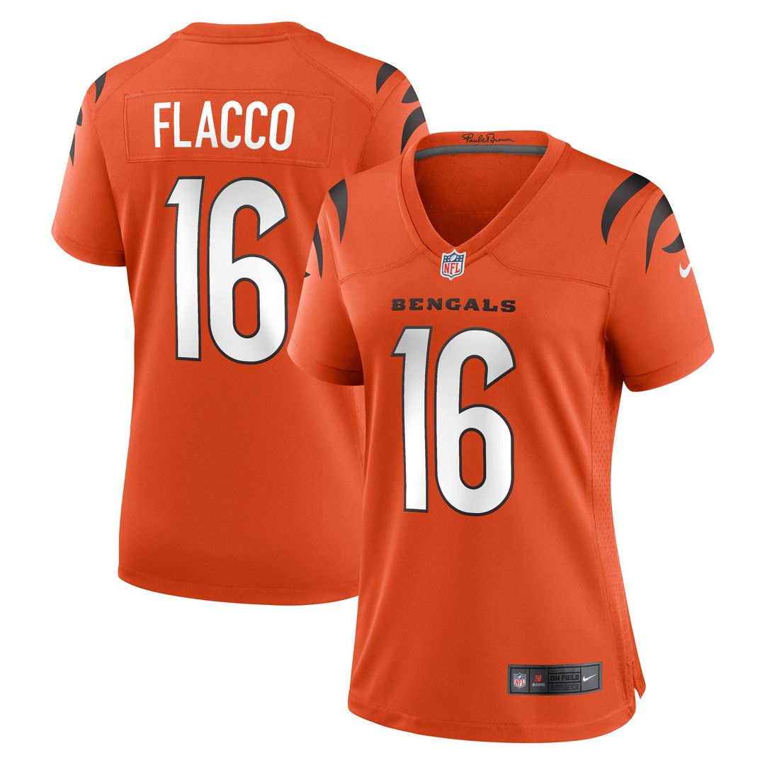 Joe Flacco Cincinnati Bengals Nike Women's Alternate Game Jersey - Orange Official NFL Team Apparel Football Fan Gear