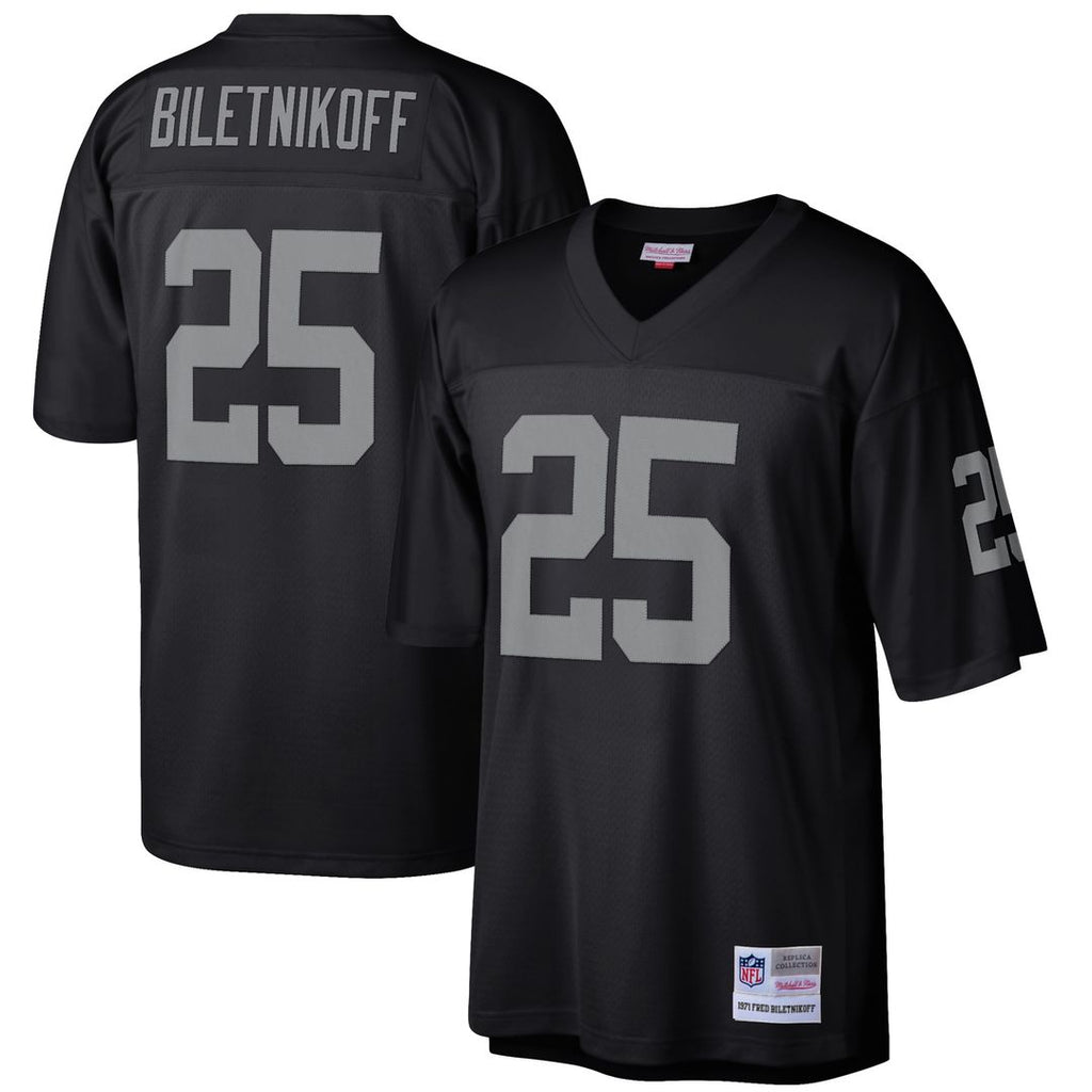 Fred Biletnikoff Las Vegas Raiders Mitchell & Ness Retired Player Legacy Replica Jersey - Black Official NFL Team Apparel Football Fan Gear