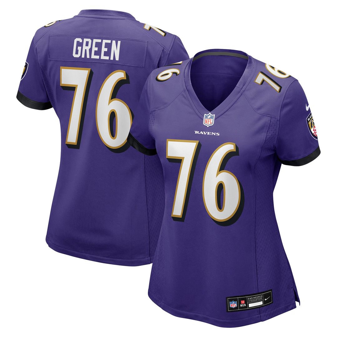Kenyon Green Baltimore Ravens Nike Women's Team Game Jersey - Purple Official NFL Team Apparel Football Fan Gear