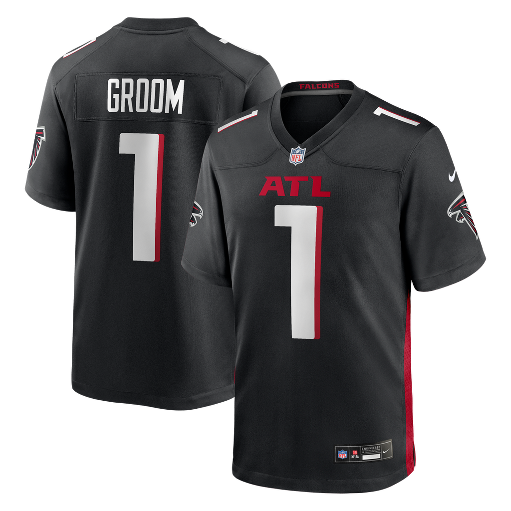 Number 1 Groom Atlanta Falcons Nike Game Jersey - Black Official NFL Team Apparel Football Fan Gear