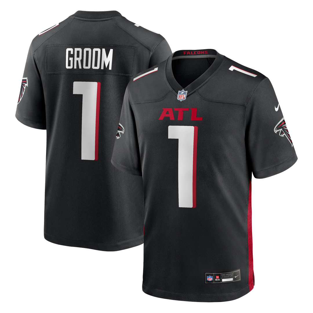 Number 1 Groom Atlanta Falcons Nike Game Jersey - Black Official NFL Team Apparel Football Fan Gear