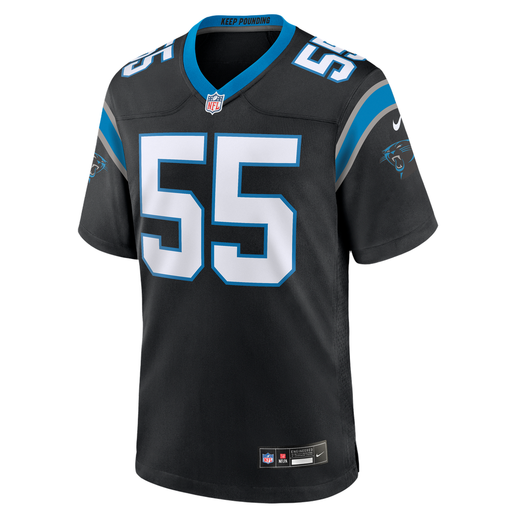 Maema Njongmeta Carolina Panthers Nike Team Game Jersey - Black Official NFL Team Apparel Football Fan Gear