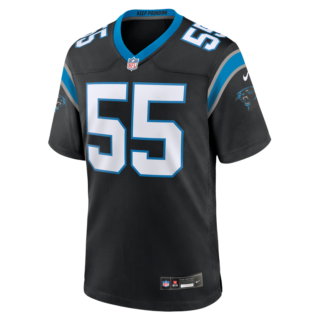 Maema Njongmeta Carolina Panthers Nike Team Game Jersey - Black Official NFL Team Apparel Football Fan Gear