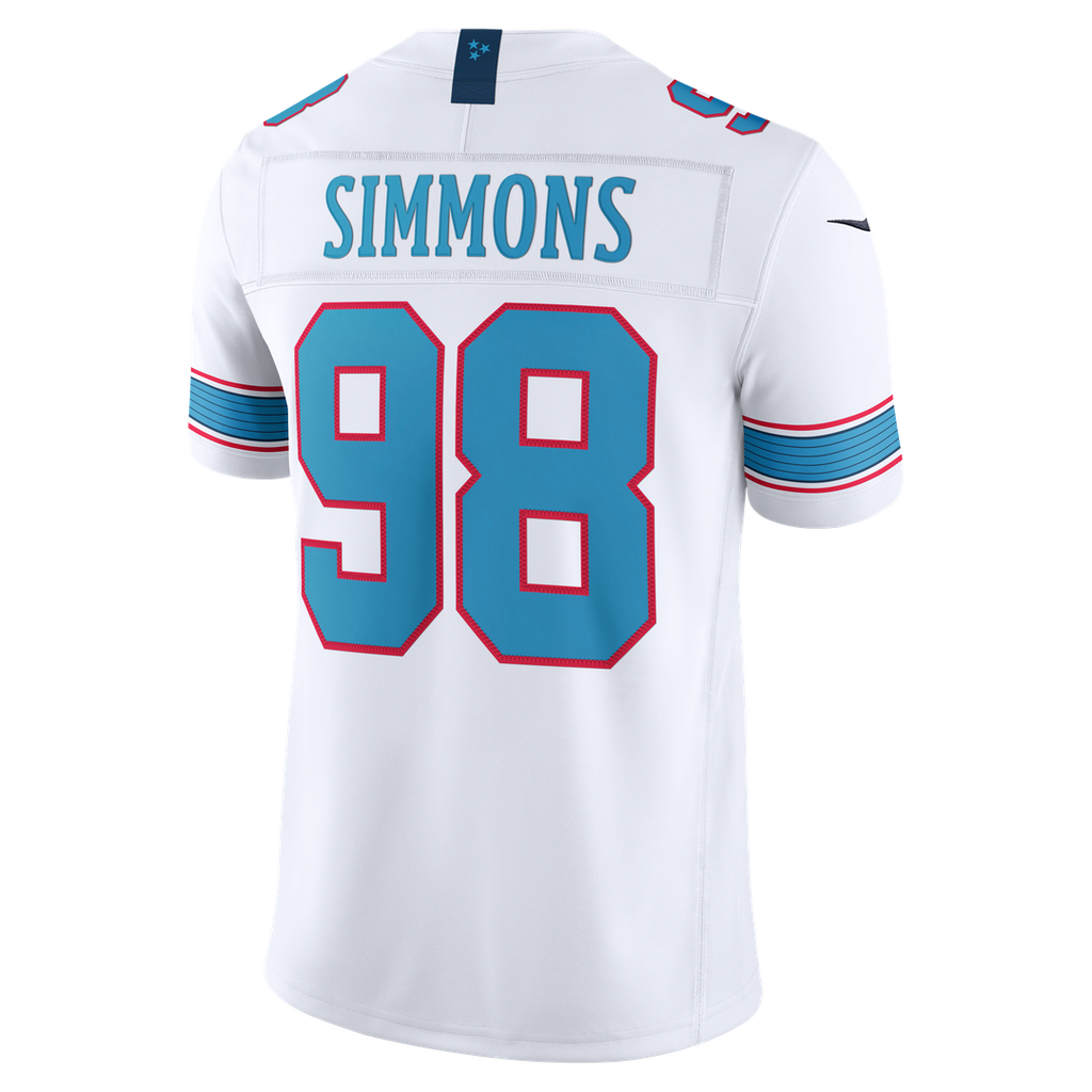 Jeffery Simmons Tennessee Titans Nike Vapor F.U.S.E. Stitched Limited Jersey - White Official NFL Team Apparel Football Fan Gear