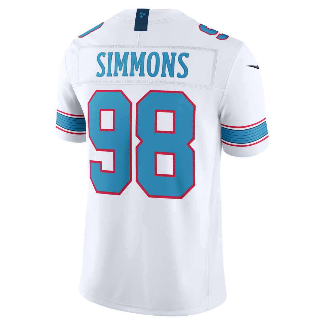 Jeffery Simmons Tennessee Titans Nike Vapor F.U.S.E. Stitched Limited Jersey - White Official NFL Team Apparel Football Fan Gear