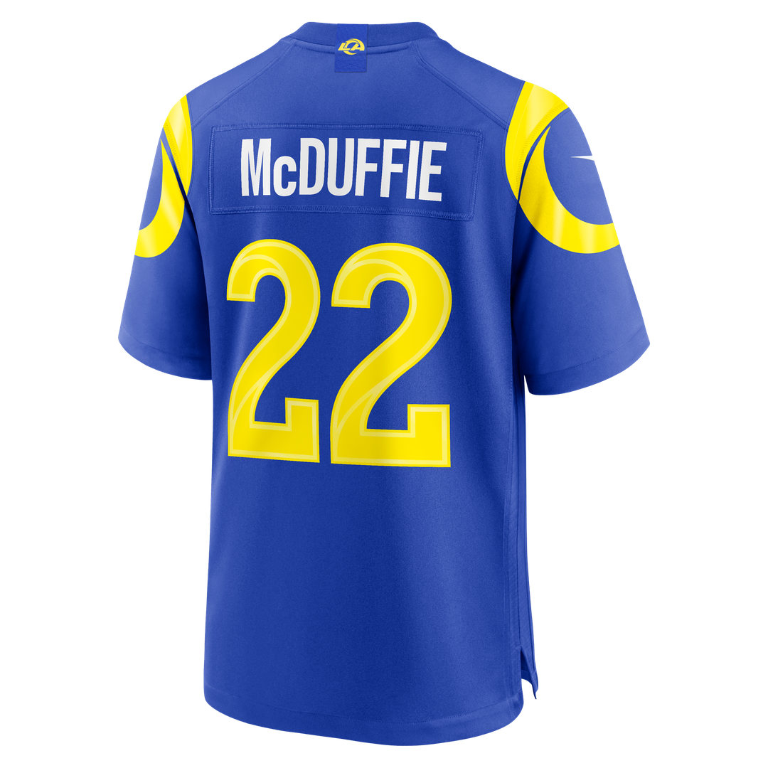 Trent McDuffie Los Angeles Rams Nike Team Game Player Jersey - Royal Official NFL Team Apparel Football Fan Gear