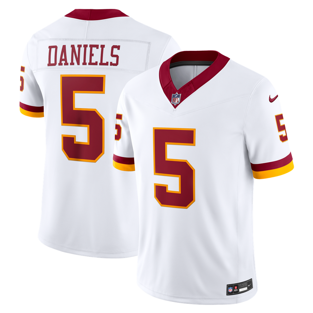 Jayden Daniels Washington Commanders Nike Vapor F.U.S.E. Stitched Limited Jersey - White Official NFL Team Apparel Football Fan Gear