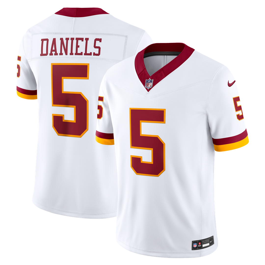 Jayden Daniels Washington Commanders Nike Vapor F.U.S.E. Stitched Limited Jersey - White Official NFL Team Apparel Football Fan Gear