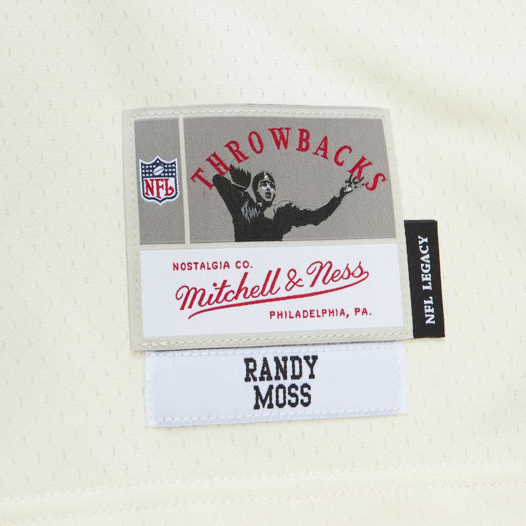 Randy Moss Minnesota Vikings Mitchell & Ness Chainstitch Legacy Jersey - Cream Official NFL Team Apparel Football Fan Gear