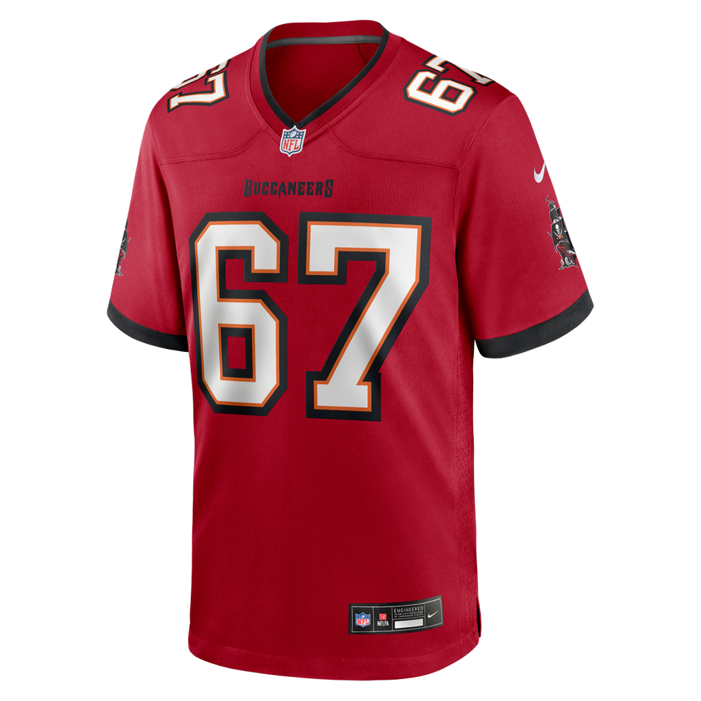 Luke Goedeke Tampa Bay Buccaneers Nike Game Player Jersey - Red Official NFL Team Apparel Football Fan Gear