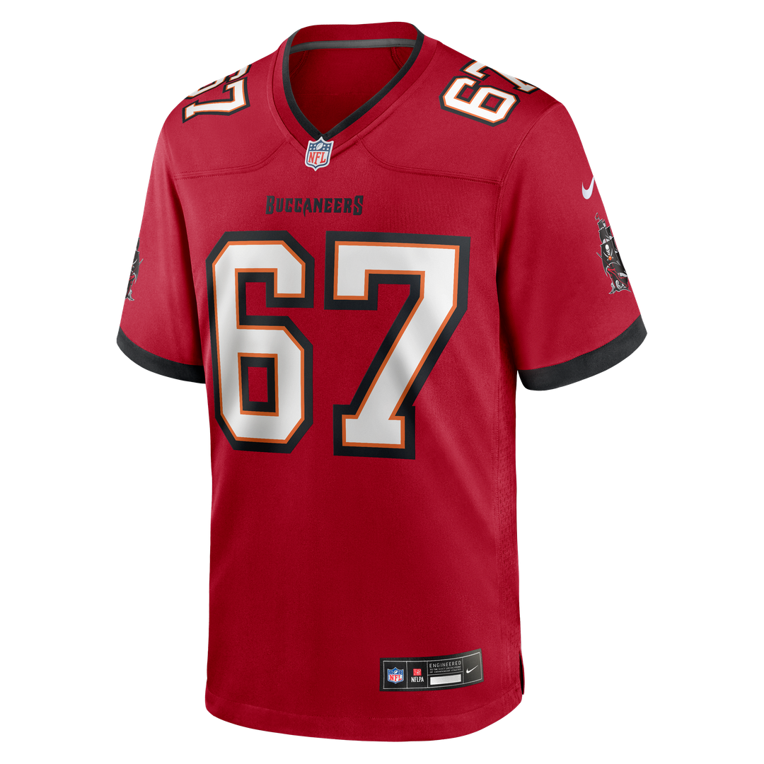 Luke Goedeke Tampa Bay Buccaneers Nike Game Player Jersey - Red Official NFL Team Apparel Football Fan Gear