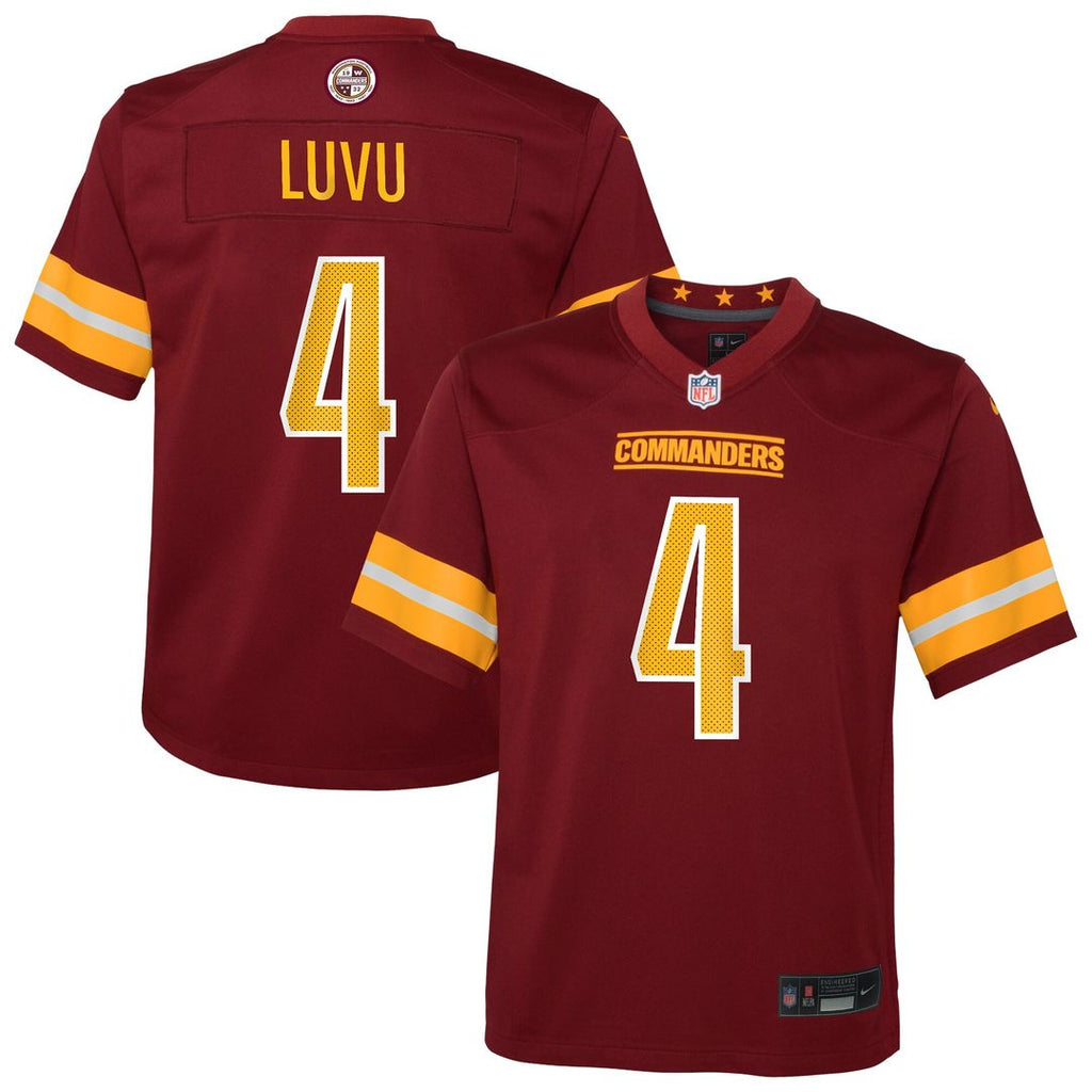 Frankie Luvu Washington Commanders Nike Youth Team Game Jersey - Burgundy Official NFL Team Apparel Football Fan Gear