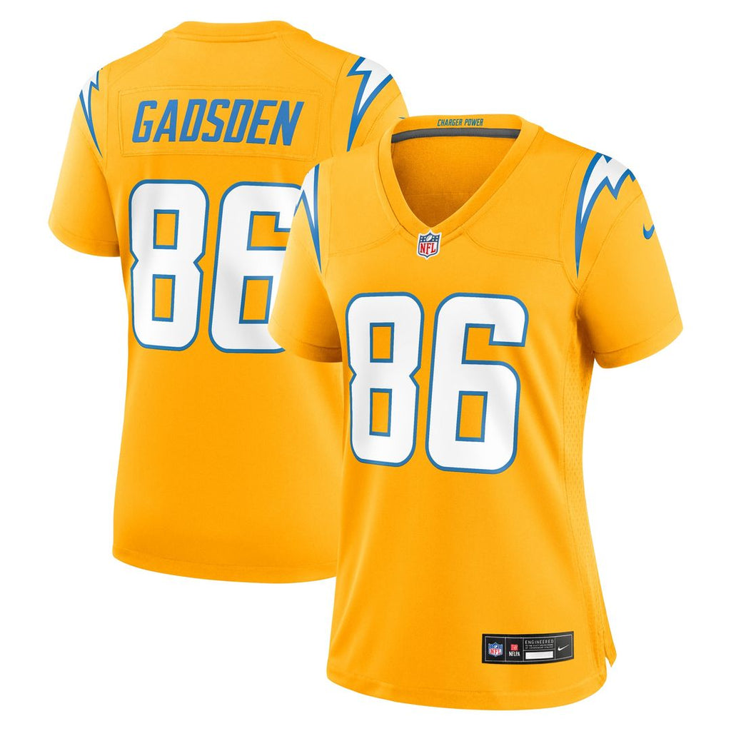Oronde Gadsden Los Angeles Chargers Nike Women's Alternate Charger Power Game Jersey - Gold Official NFL Team Apparel Football Fan Gear