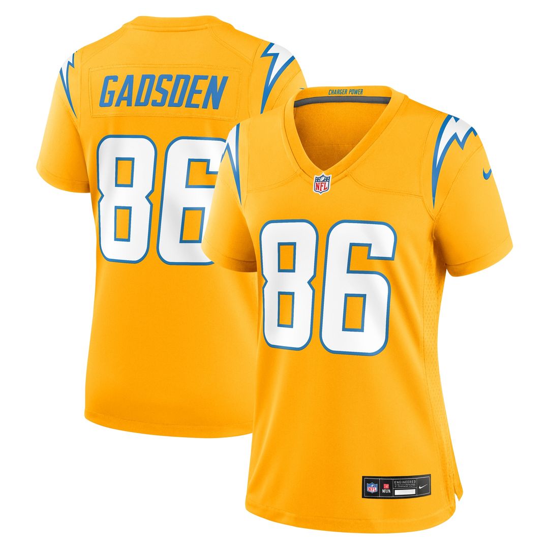 Oronde Gadsden Los Angeles Chargers Nike Women's Alternate Charger Power Game Jersey - Gold Official NFL Team Apparel Football Fan Gear
