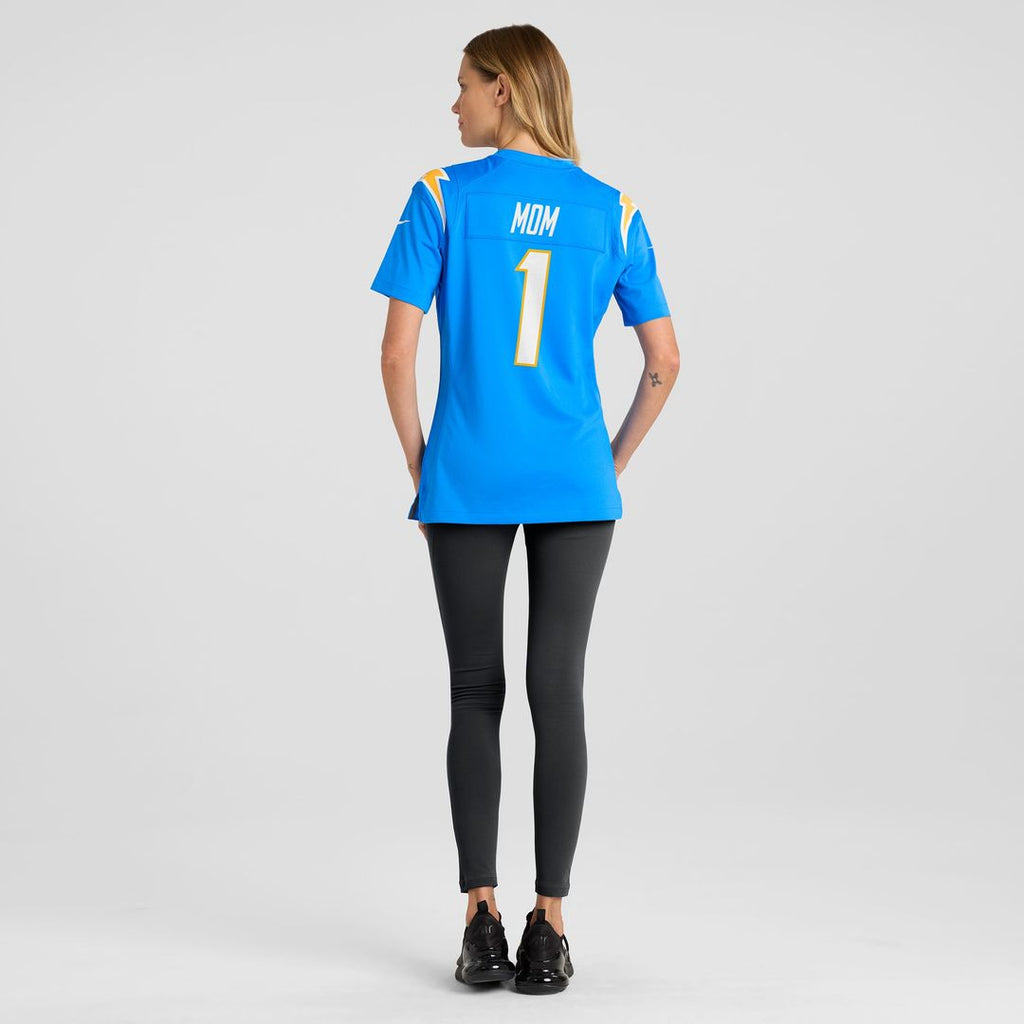Number 1 Mom Los Angeles Chargers Nike Women's Game Jersey - Powder Blue Official NFL Team Apparel Football Fan Gear