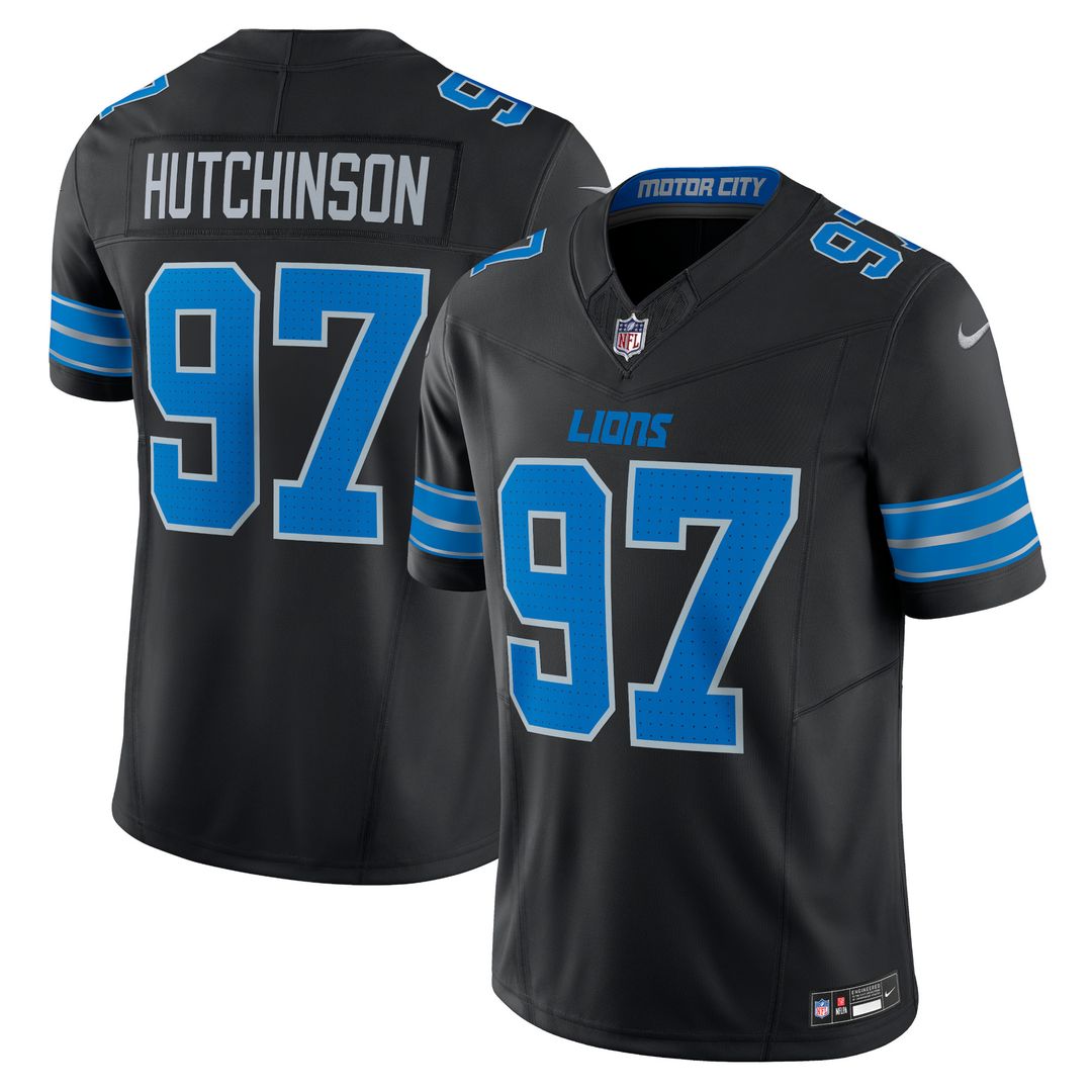 Aidan Hutchinson Detroit Lions Nike 2nd Alternate Vapor F.U.S.E. Limited Jersey - Black Official NFL Team Apparel Football Fan Gear