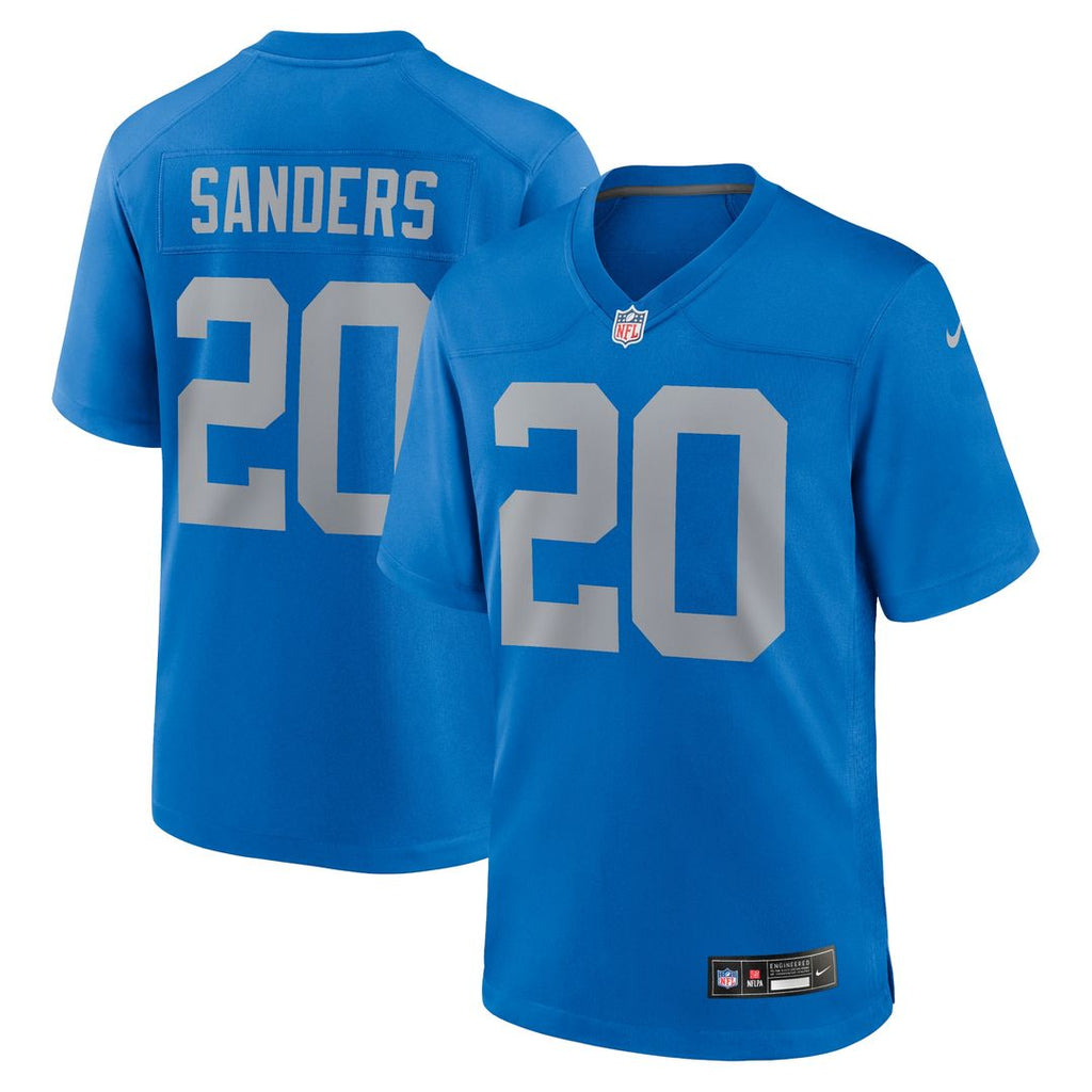 Barry Sanders Detroit Lions Nike Alternate Game Jersey - Blue Official NFL Team Apparel Football Fan Gear