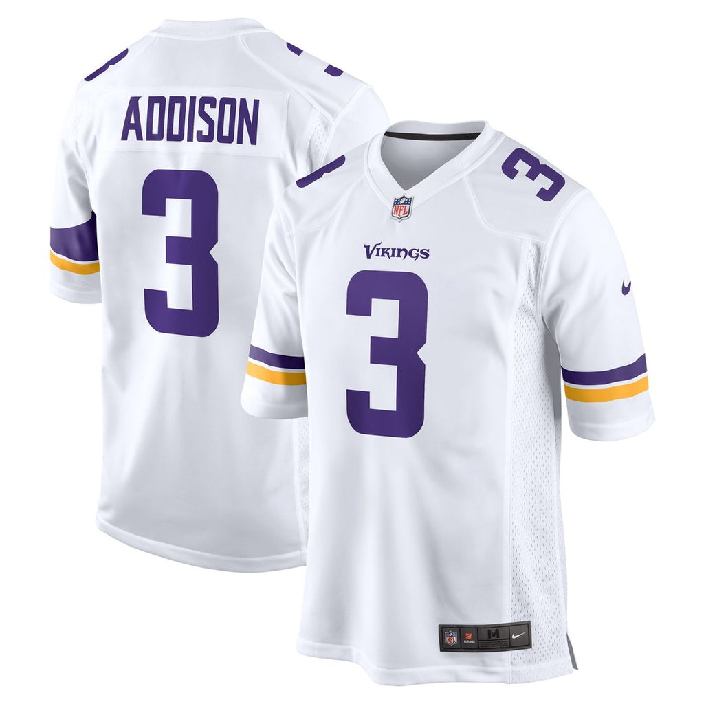 Jordan Addison Minnesota Vikings Nike Away Game Jersey - White Official NFL Team Apparel Football Fan Gear