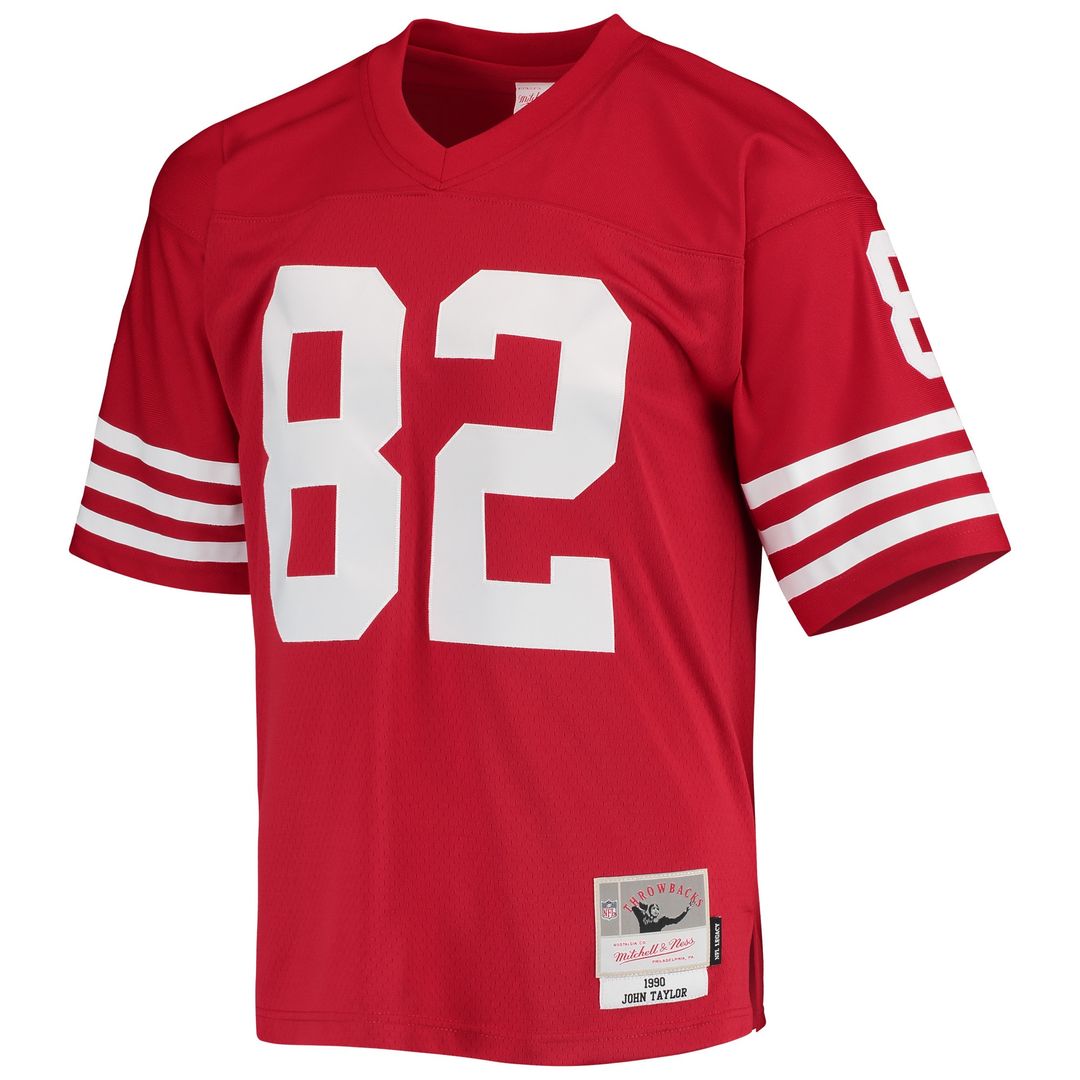 John Taylor San Francisco 49ers Mitchell & Ness Legacy Replica Jersey - Scarlet Official NFL Team Apparel Football Fan Gear