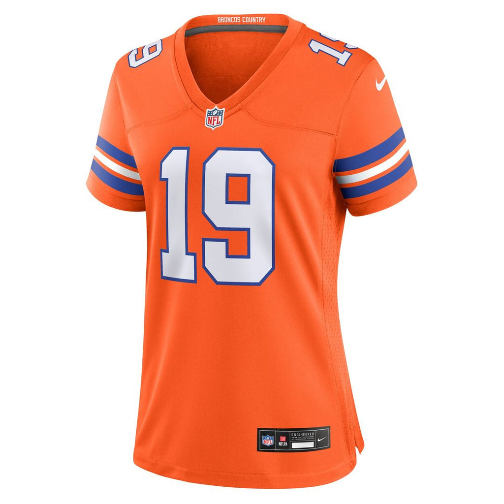 Marvin Mims Jr Denver Broncos Nike Women's Mile High Collection 1977 Throwback Player Game Jersey - Orange Official NFL Team Apparel Football Fan Gear