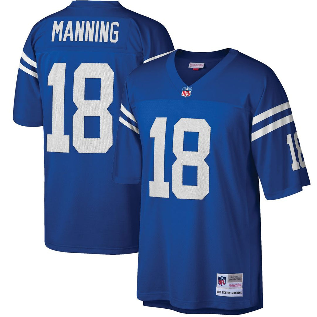 Peyton Manning Indianapolis Colts Mitchell & Ness Big & Tall 1998 Retired Player Replica Jersey - Royal Official NFL Team Apparel Football Fan Gear