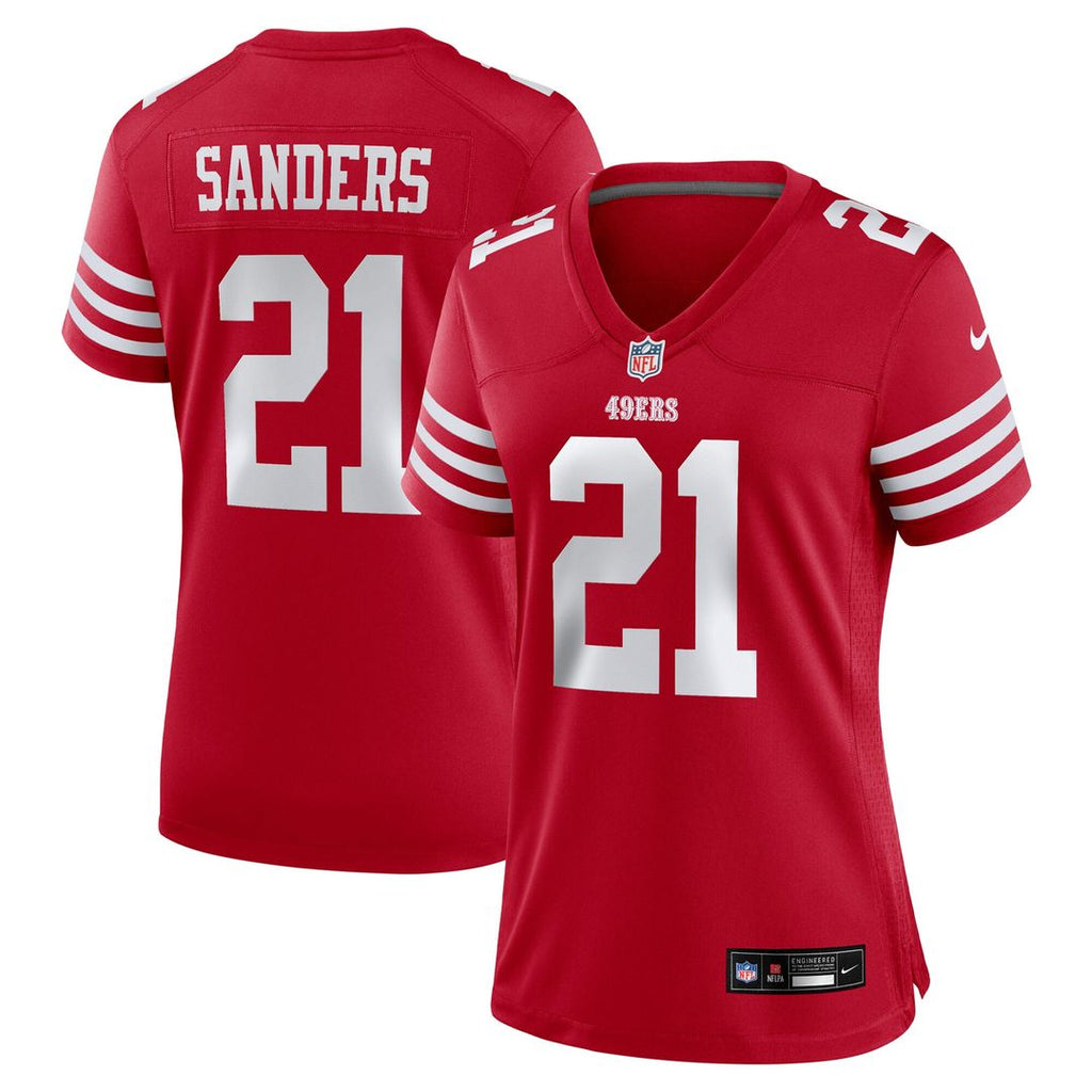 Deion Sanders San Francisco 49ers Nike Women's Retired Player Game Jersey - Scarlet Official NFL Team Apparel Football Fan Gear