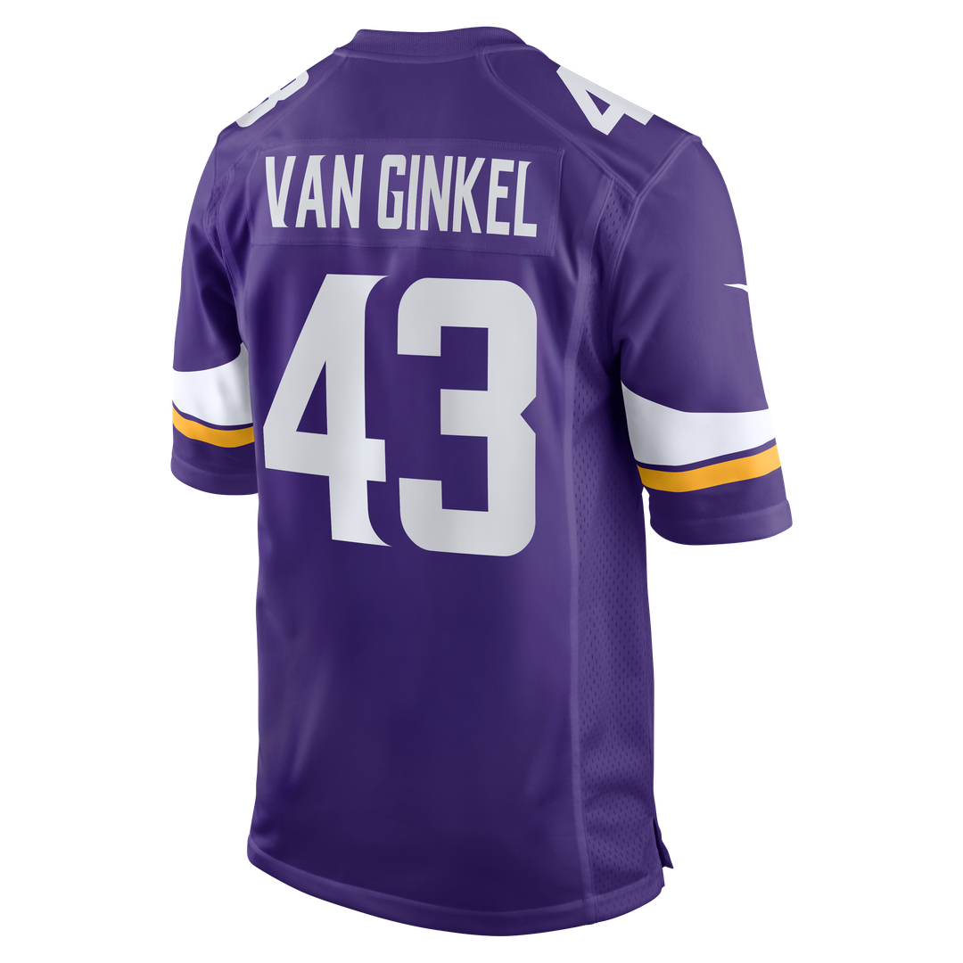 Andrew Van Ginkel Minnesota Vikings Nike Team Game Jersey - Purple Official NFL Team Apparel Football Fan Gear