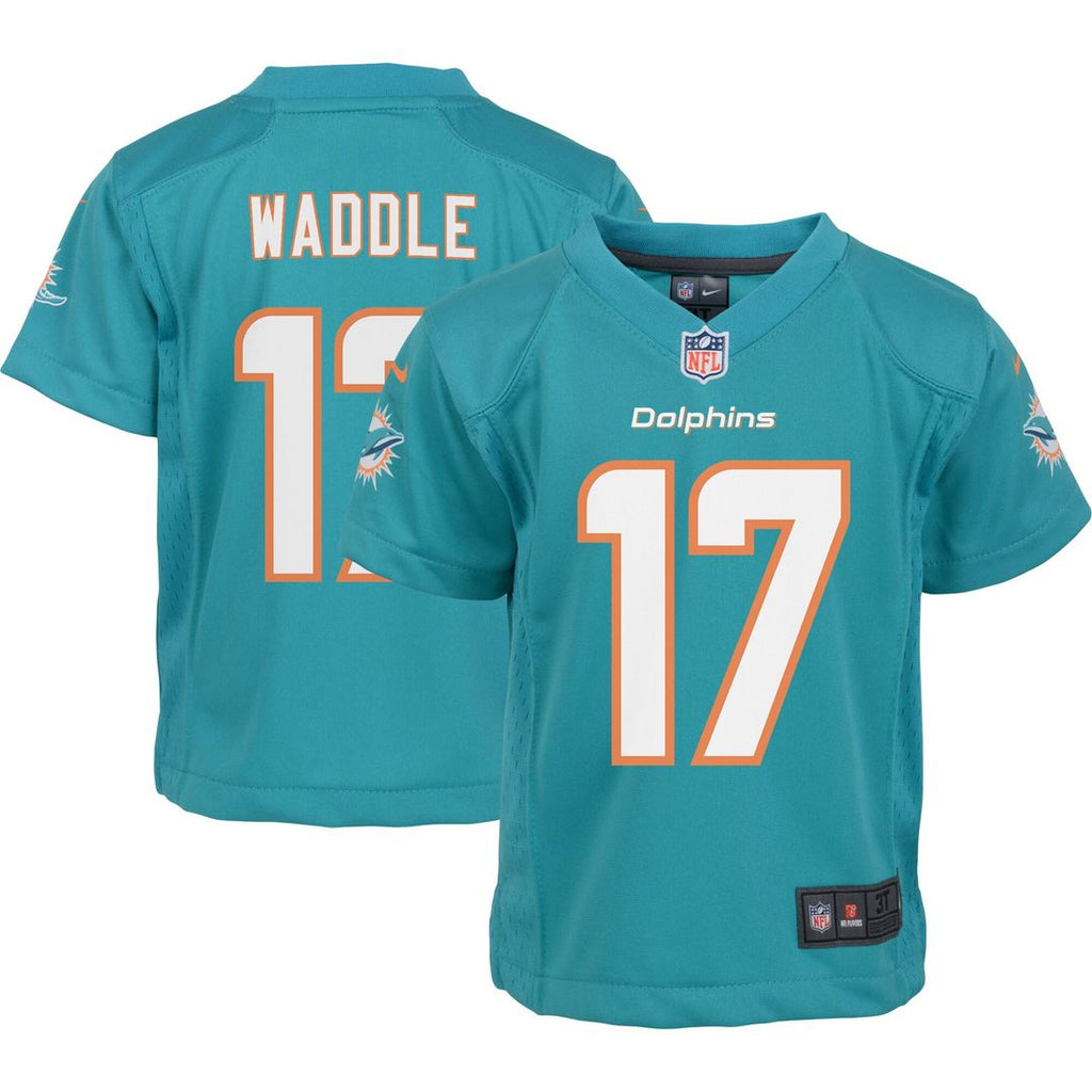 Jaylen Waddle Miami Dolphins Nike Preschool Game Jersey - Aqua Official NFL Team Apparel Football Fan Gear