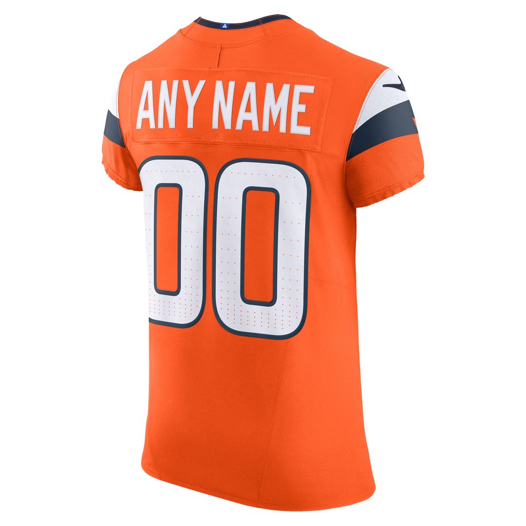 Denver Broncos Nike Team Vapor F.U.S.E. Elite Custom Jersey - Orange Official NFL Team Apparel Football Fan Gear