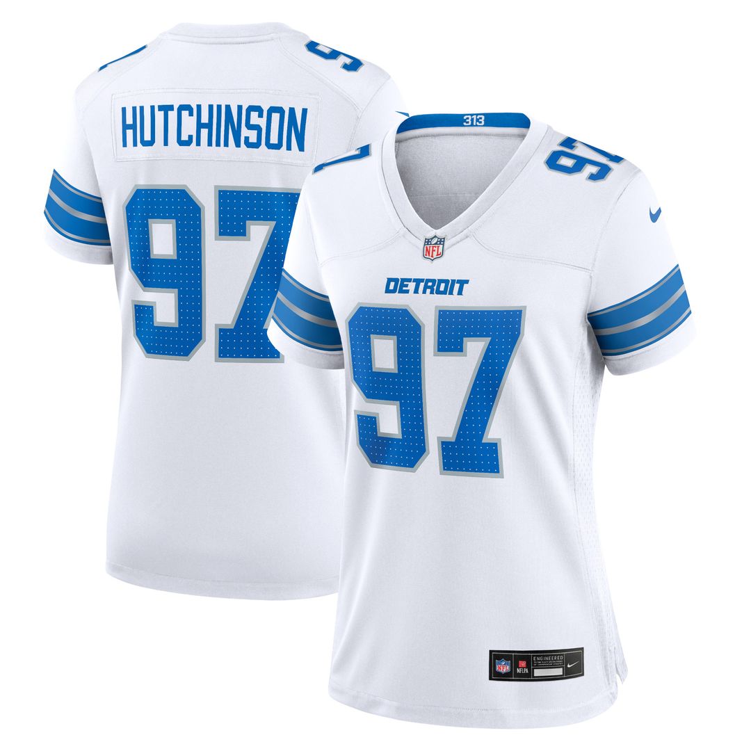 Aidan Hutchinson Detroit Lions Nike Women's 2nd Alternate Game Jersey - Black Official NFL Team Apparel Football Fan Gear