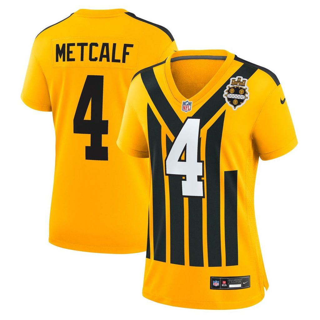 DK Metcalf Pittsburgh Steelers Nike Women's Alternate 1933 Throwback Game Jersey - Gold Official NFL Team Apparel Football Fan Gear