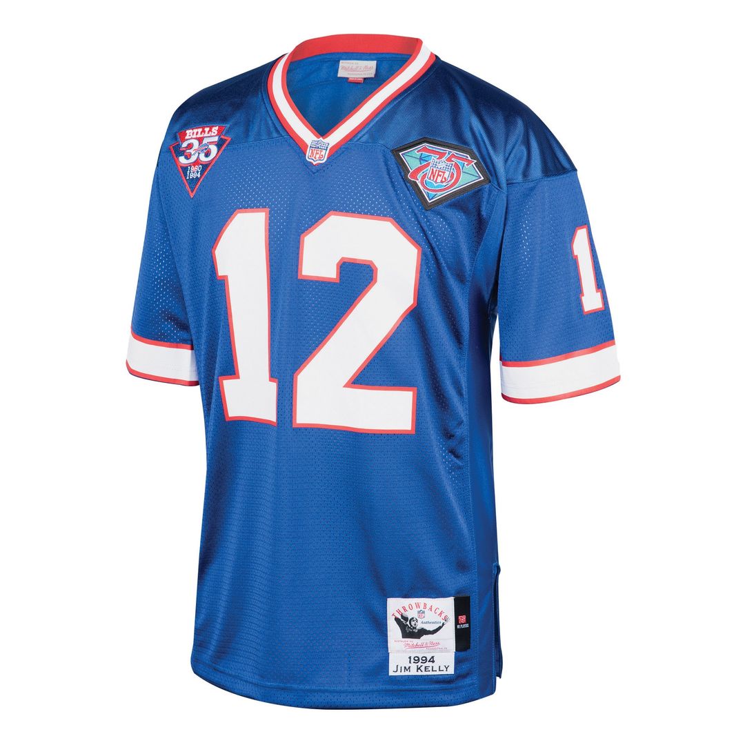 Jim Kelly Buffalo Bills 1994 Mitchell & Ness Authentic Throwback Retired Player Jersey - Royal Official NFL Team Apparel Football Fan Gear