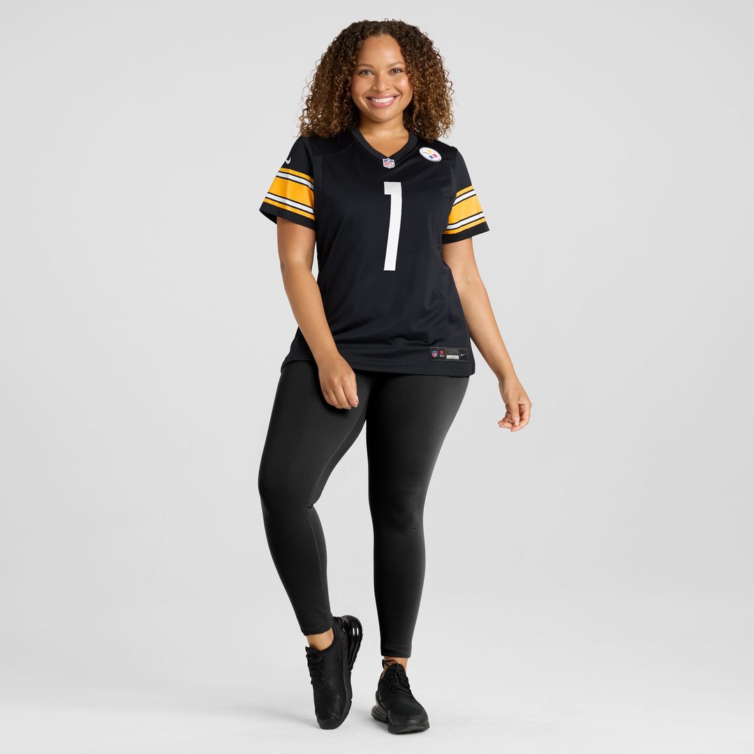 Number 1 Mom Pittsburgh Steelers Nike Women's Game Jersey - Black Official NFL Team Apparel Football Fan Gear
