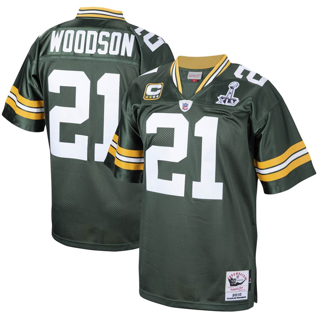 Charles Woodson Green Bay Packers 2010 Mitchell & Ness Authentic Throwback Retired Player Jersey - Green Official NFL Team Apparel Football Fan Gear