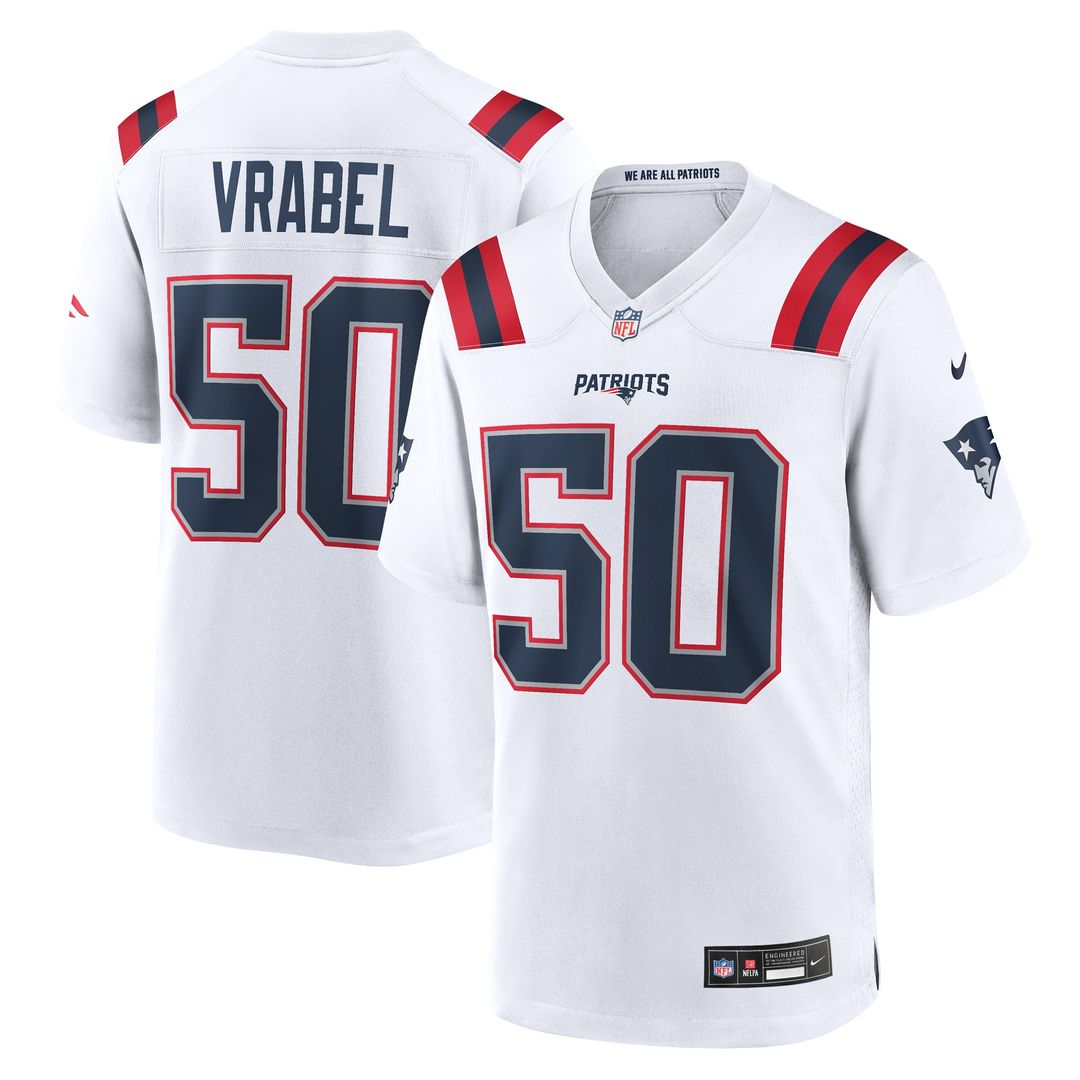 Mike Vrabel New England Patriots Nike Retired Player Game Jersey - White Official NFL Team Apparel Football Fan Gear