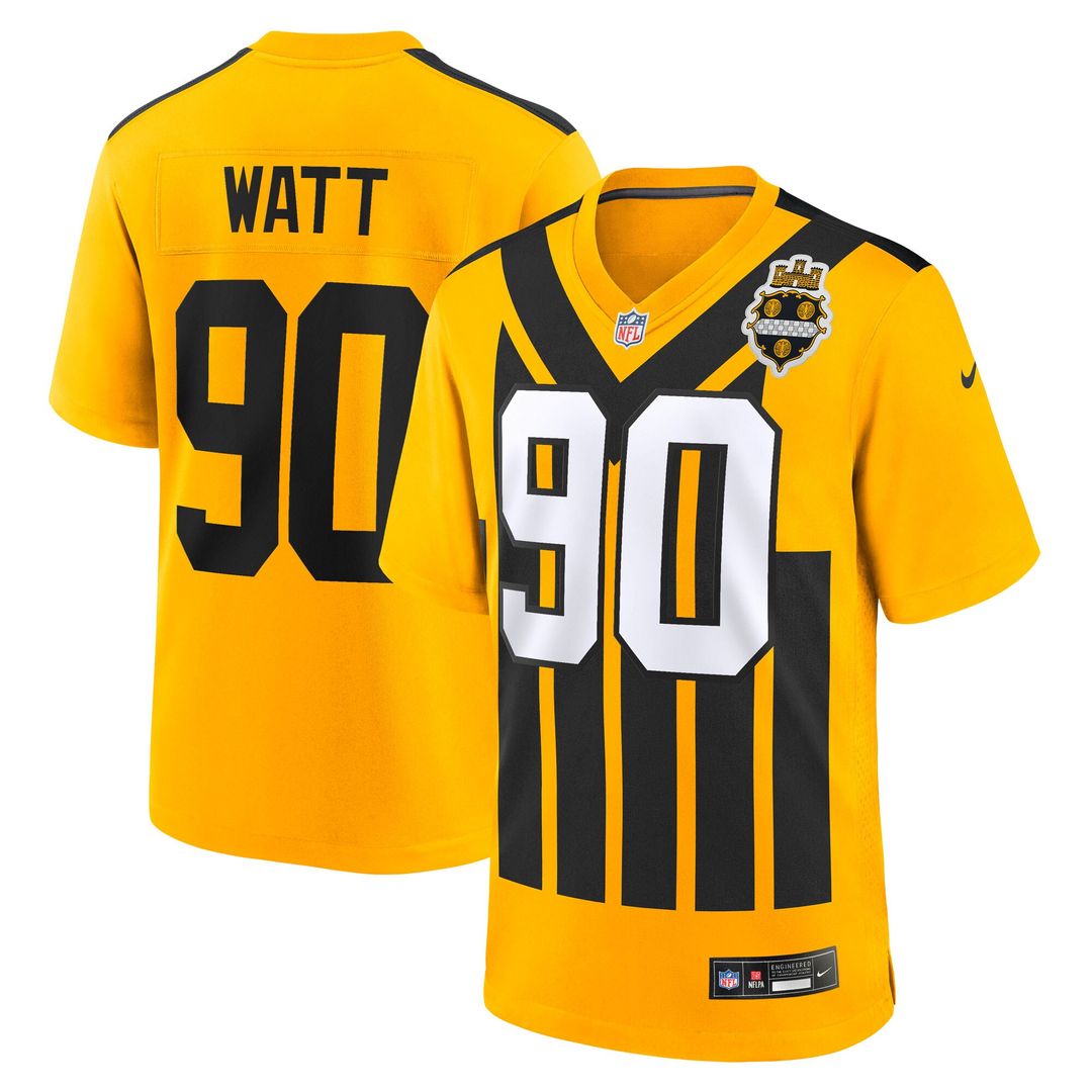 T.J. Watt Pittsburgh Steelers Nike Youth Alternate 1933 Throwback Game Jersey - Gold Official NFL Team Apparel Football Fan Gear