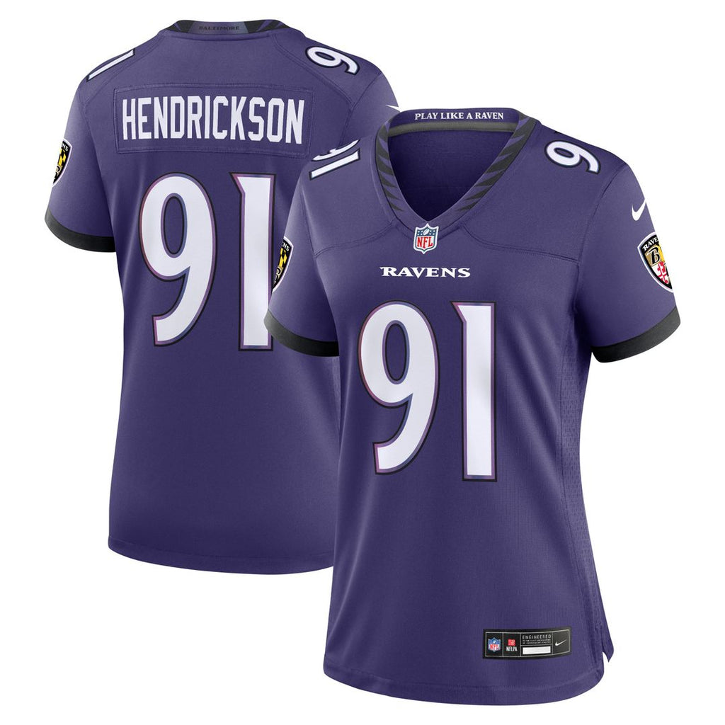 Trey Hendrickson Baltimore Ravens Nike Women's Team Game Jersey - Purple Official NFL Team Apparel Football Fan Gear