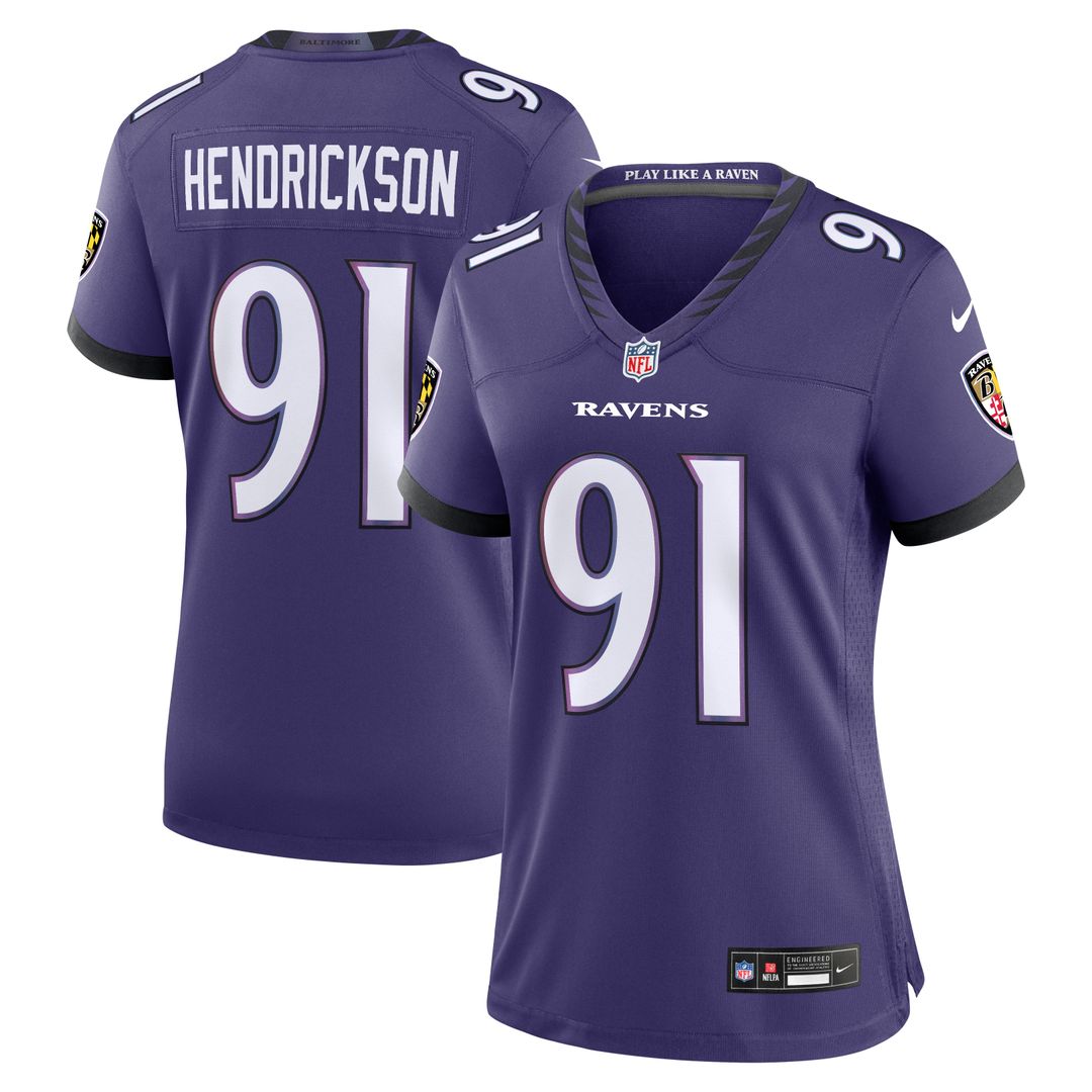 Trey Hendrickson Baltimore Ravens Nike Women's Team Game Jersey - Purple Official NFL Team Apparel Football Fan Gear