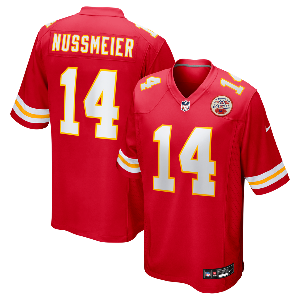 Garrett Nussmeier Kansas City Chiefs Nike Game Jersey - Red Official NFL Team Apparel Football Fan Gear
