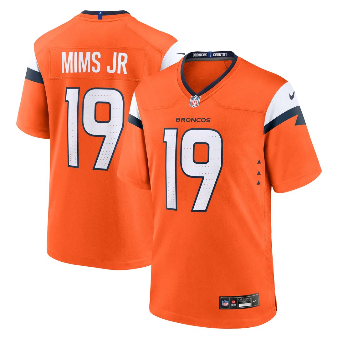 Marvin Mims Jr Denver Broncos Nike Team Game Jersey - Orange Official NFL Team Apparel Football Fan Gear