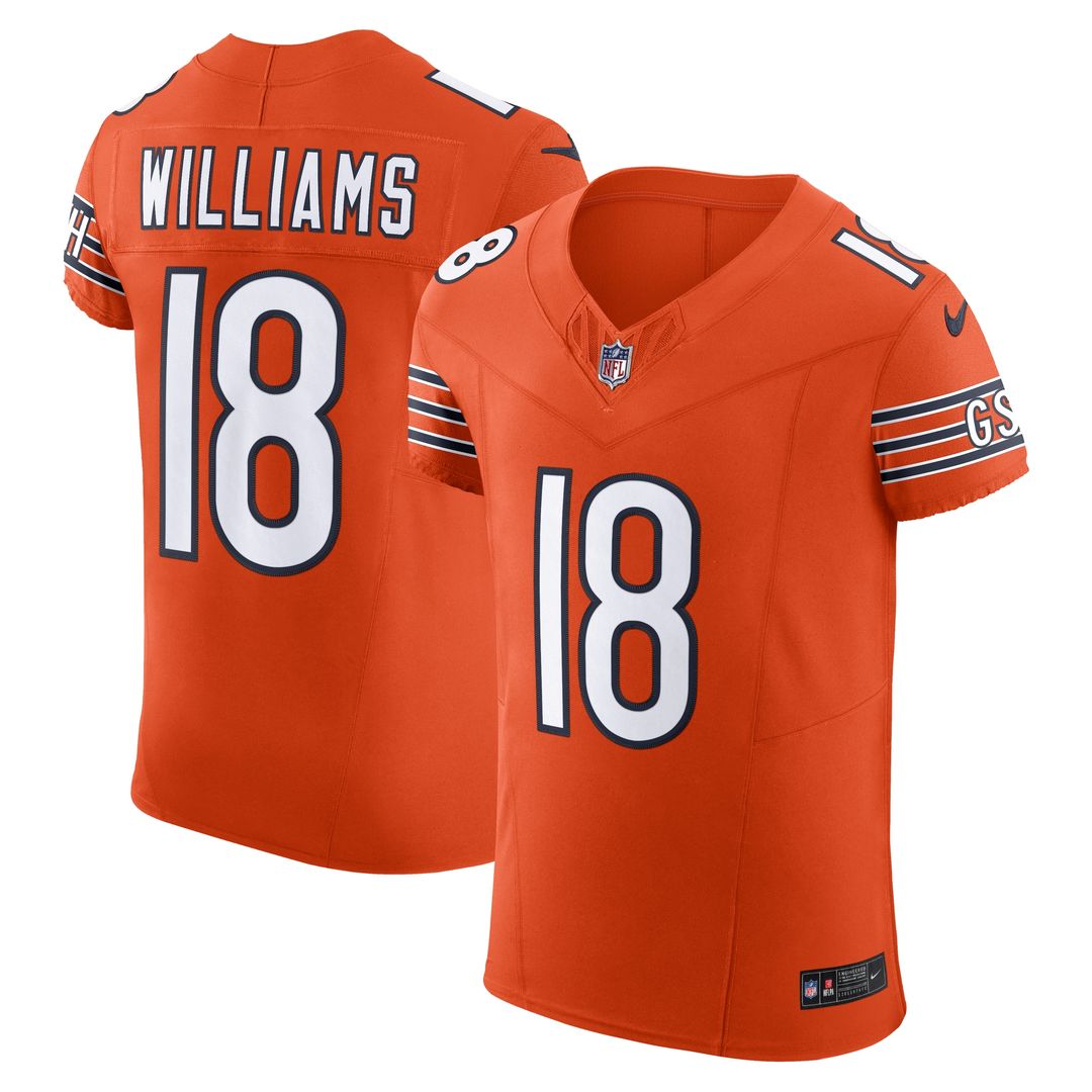 Caleb Williams Chicago Bears Nike Alternate Vapor F.U.S.E. Elite Jersey - Orange Official NFL Team Apparel Football Fan Gear
