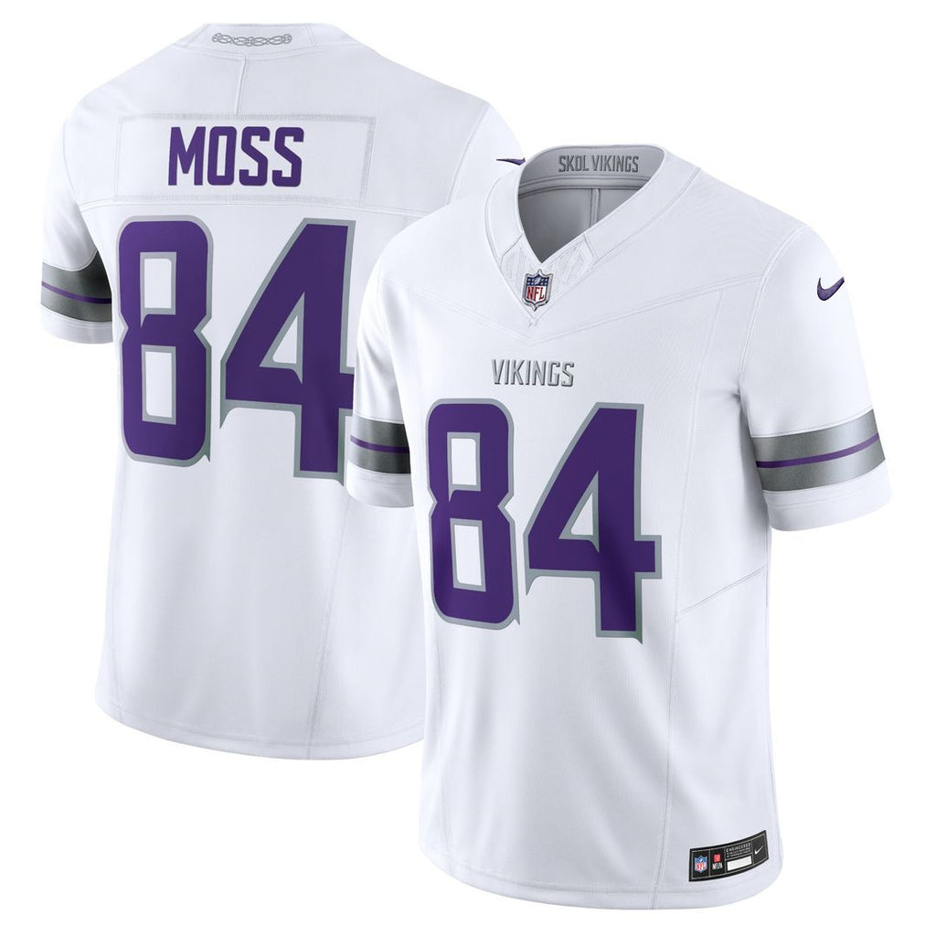 Randy Moss Minnesota Vikings Nike Alternate Vapor F.U.S.E. Retired Player Limited Jersey - White Official NFL Team Apparel Football Fan Gear