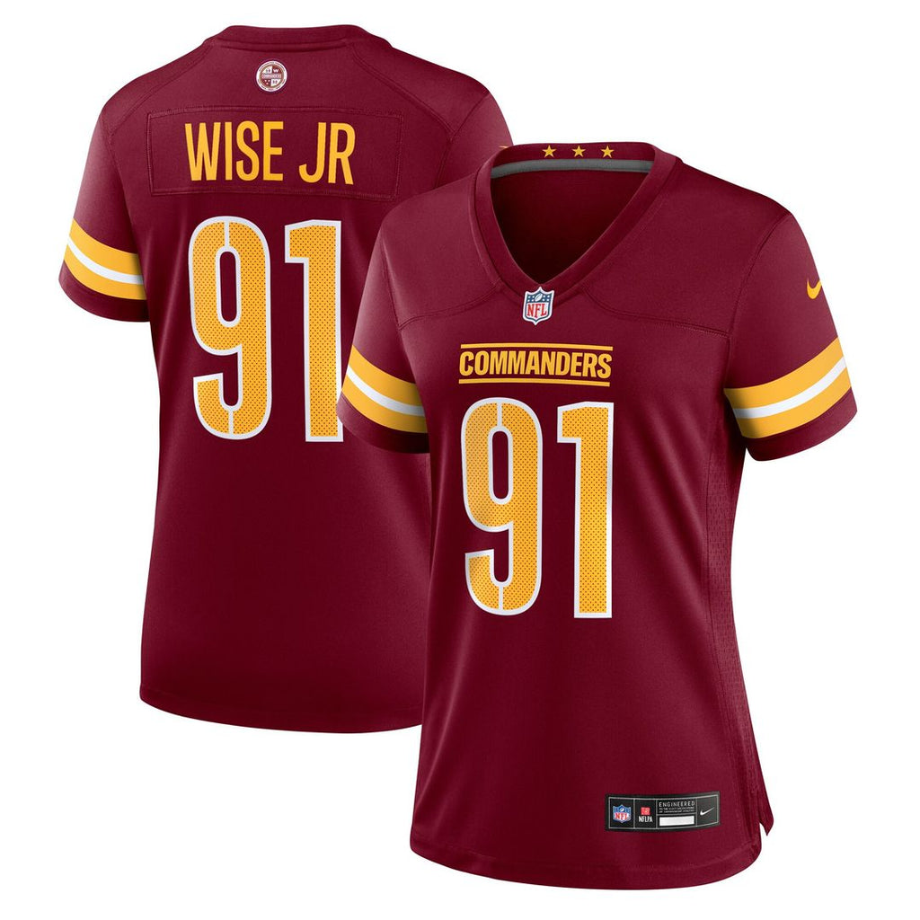 Deatrich Wise Jr. Washington Commanders Nike Women's Team Game Jersey - Burgundy Official NFL Team Apparel Football Fan Gear